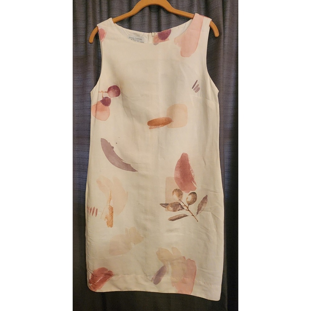 Women's Harris Cotten White Linen Shell Dress Size Small (Made in Greece)